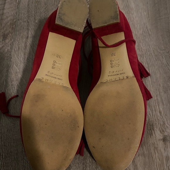 Sézane Valentina Babies in Crimson Suede- size 7.5/38 - Picture 9 of 10
